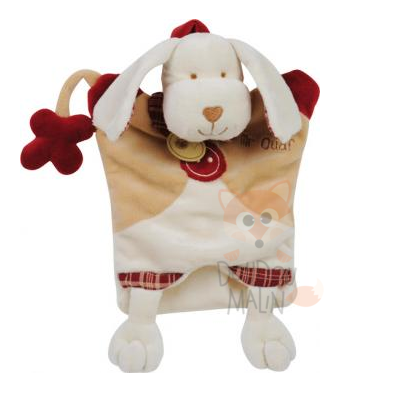  baby comforter handpuppet monsieur ouaf dog beige brown red bone 